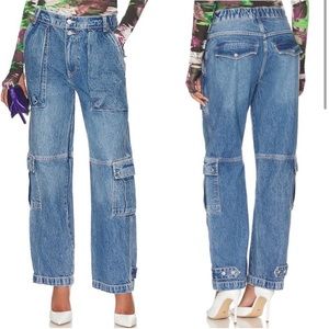 NWT free people Marx Slouchy Cargo in Bluebell